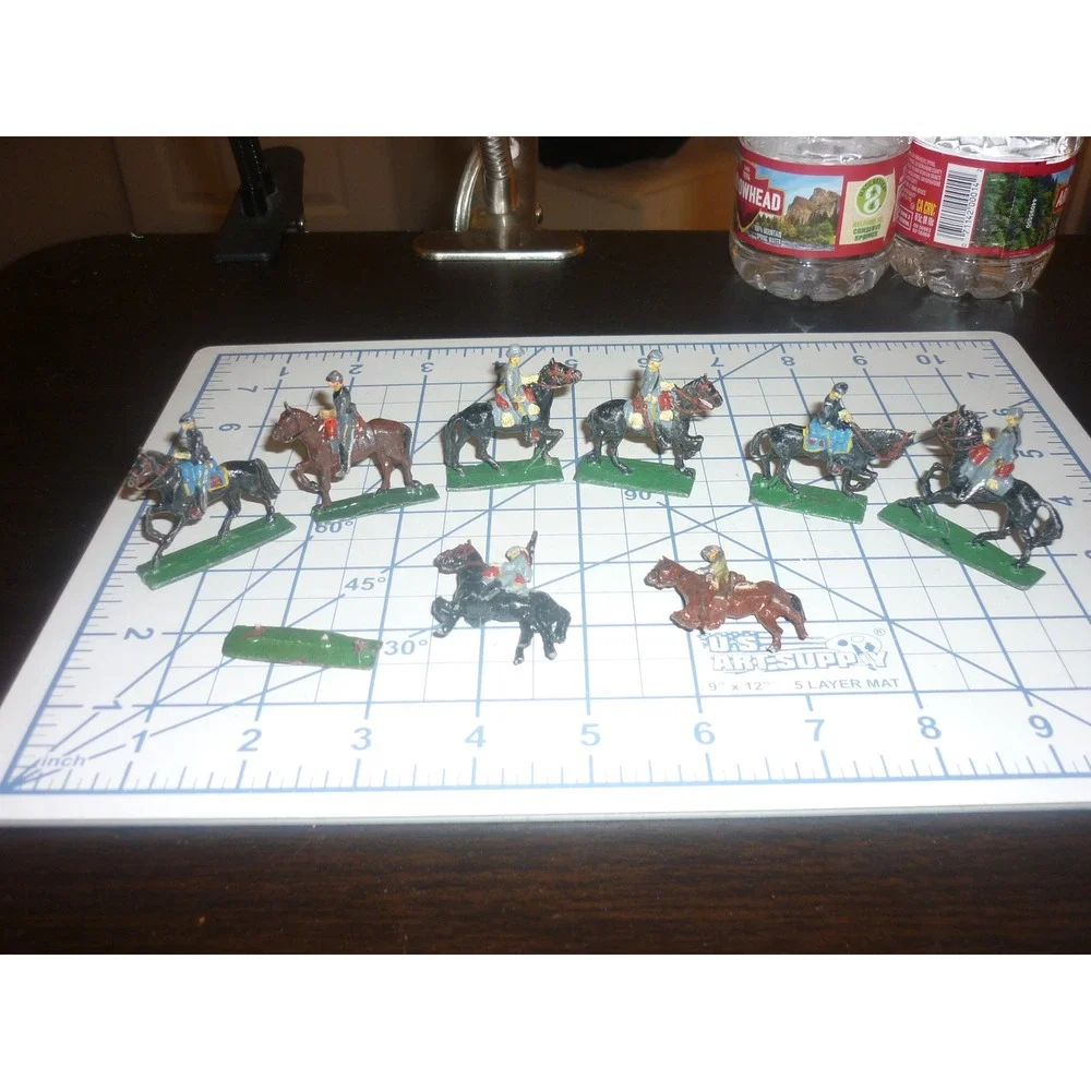 Vintage SAE Lead Cavalry Soldiers Lot 8pc Civil War Union Confederate Toy 2in